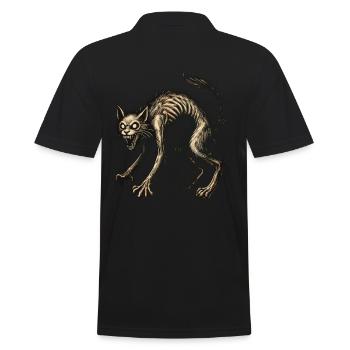 Magical Witch Cat Horrific Horror Cat - Men's Polo Shirt - black - Back - Kai (181cm)
