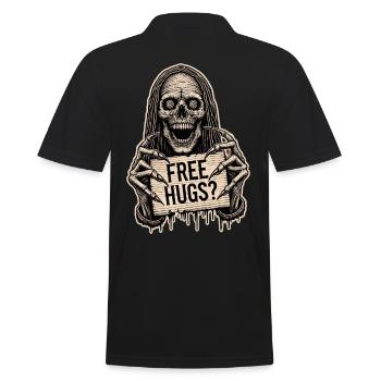 Free Hugs Sinister Psycho - Men's Polo Shirt - black - Back - Kai (181cm)