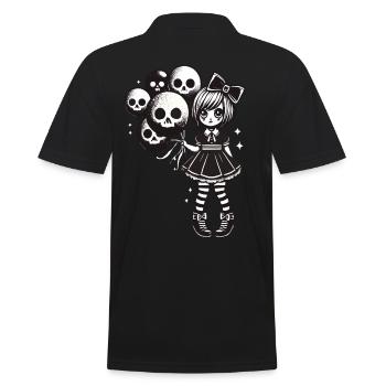 Kawaii Goth Fille Design gothique foncé - Polo Homme - noir - Dos - Kai (181cm)