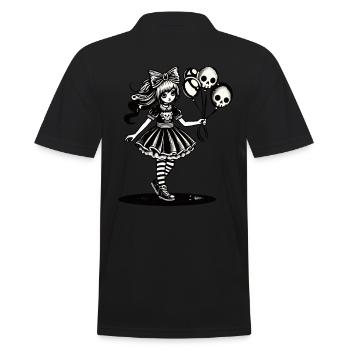 Kawaii Goth Girl Düsteres Gothic Design - Männer Poloshirt - Schwarz - Hinten - Kai (181cm)