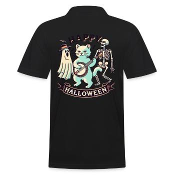 Joyeux Halloween Chat Drôle Chats Fête - Polo Homme - noir - Dos - Kai (181cm)