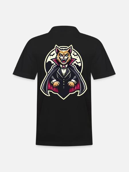Chat vampire Chat d’Halloween mignon - Polo Homme - noir