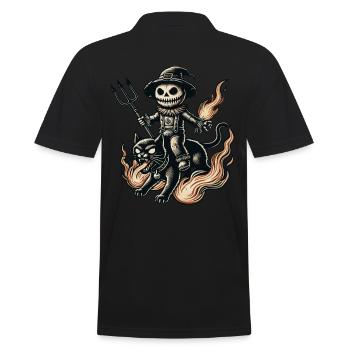 diCreepy Devil Cat Dark Cats Design - Men's Polo Shirt - black - Back - Kai (181cm)