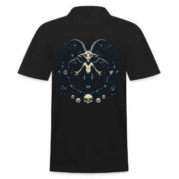 Creepy Devil Cat Dark Cats Summoning - Men's Polo Shirt - black - Back - Kai (181cm)