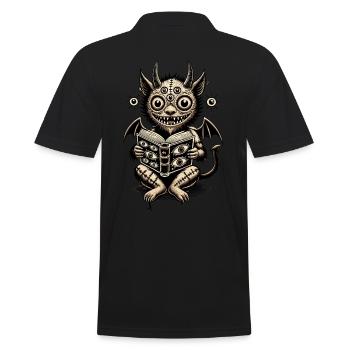 Magical Demons Cat Horrific Horror Cat - Men's Polo Shirt - black - Back - Kai (181cm)