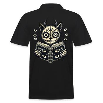 Devilish Demons Cat Horror Cat Design - Men's Polo Shirt - black - Back - Kai (181cm)