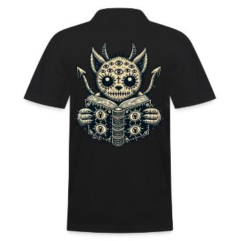 Goth Cat Devilish Demons Cat Horror Cat - Men's Polo Shirt - black - Back - Kai (181cm)