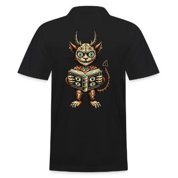 Creepy Demons Cat Goth Cat Owner - Men's Polo Shirt - black - Back - Kai (181cm)