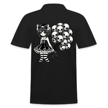 Kawaii Goth Girl Düsteres Gothic Design - Männer Poloshirt - Schwarz - Hinten - Kai (181cm)