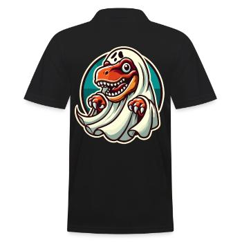 Mignon Dinosaure Fantôme Drôle T-Rex - Polo Homme - noir - Dos - Kai (181cm)