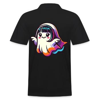 Goth Girl Ghost Cute Halloween Ghost - Men's Polo Shirt - black - Back - Kai (181cm)