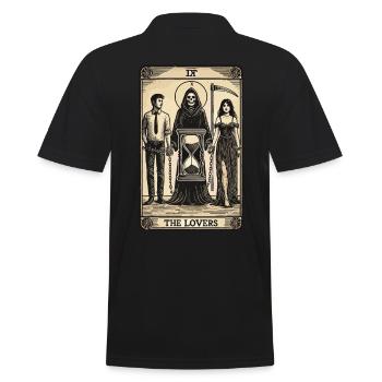 Tarot card design The lovers Halloween - Men's Polo Shirt - black - Back - Kai (181cm)