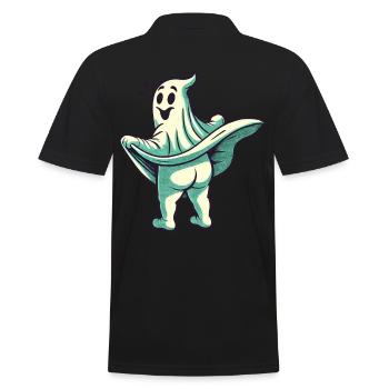 Drôle Halloween fantôme monstre sous drap - Polo Homme - noir - Dos - Kai (181cm)