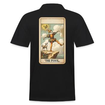 Tarotkarten Design Der Narr Halloween Vintage - Männer Poloshirt - Schwarz - Hinten - Kai (181cm)