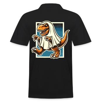 Mignon Dinosaure Fantôme Drôle T-Rex - Polo Homme - noir - Dos - Kai (181cm)