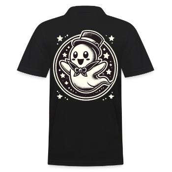 Funny Magician Ghost Cute Halloween - Men's Polo Shirt - black - Back - Kai (181cm)