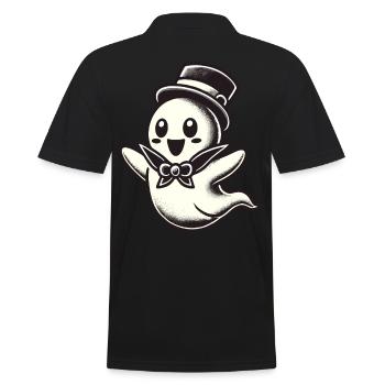 Funny Magician Ghost Cute Halloween - Men's Polo Shirt - black - Back - Kai (181cm)