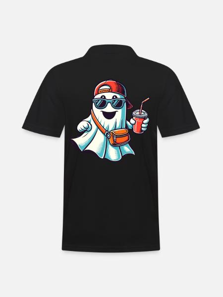 Boo-Jee Ghost Funny Fashionable Ghost - Men's Polo Shirt - black