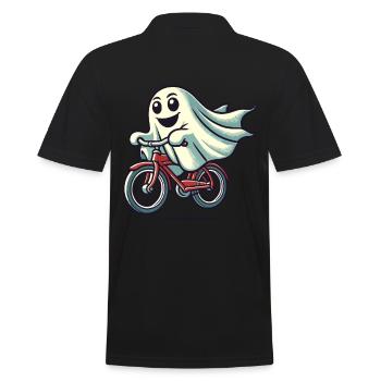 Bicycle Riding Ghost Funny Ghost - Men's Polo Shirt - black - Back - Kai (181cm)