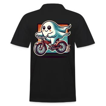 Bicycle Riding Ghost Funny Ghost - Men's Polo Shirt - black - Back - Kai (181cm)