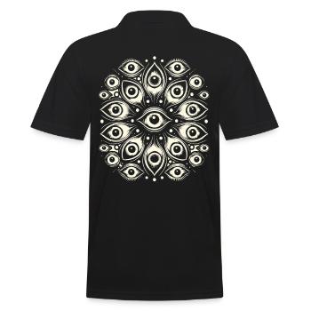 fantômes effrayants yeux sombre Halloween design - Polo Homme - noir - Dos - Kai (181cm)