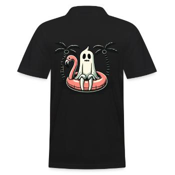 Summer Halloween Spooky Lifestyle Costume Idea - Men's Polo Shirt - black - Back - Kai (181cm)
