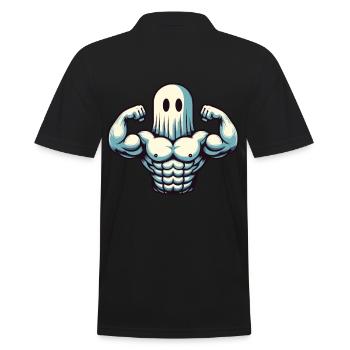 Bodybuilding Ghost Funny Gym Ghost - Men's Polo Shirt - black - Back - Kai (181cm)