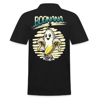 Funny Banana Ghost Ghosts Boonana - Men's Polo Shirt - black - Back - Kai (181cm)