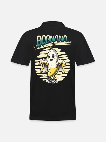 Funny Banana Ghost Ghosts Boonana - Men's Polo Shirt - black