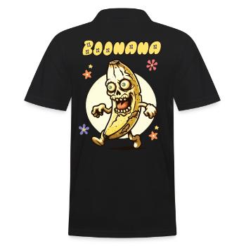 Lustiges Bananen Zombie Boonana Halloween Kostüm - Männer Poloshirt - Schwarz - Hinten - Kai (181cm)