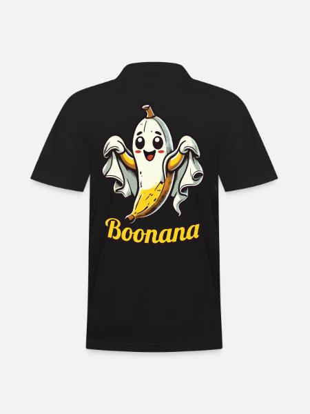 Funny Banana Ghost Boonana - Men's Polo Shirt - black