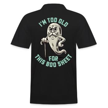 Boo Sheet Ghost Funny Saying Design - Men's Polo Shirt - black - Back - Kai (181cm)