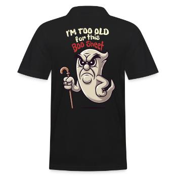 Drôle de dicton Design Grumpy Old Ghost - Polo Homme - noir - Dos - Kai (181cm)