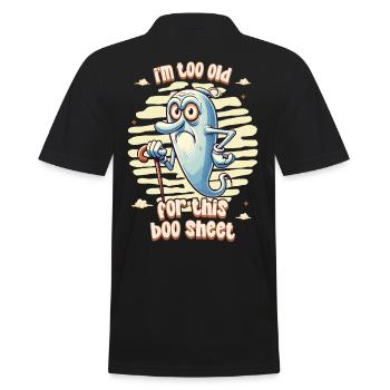 Funny Saying Design Grumpy Old Ghost - Men's Polo Shirt - black - Back - Kai (181cm)