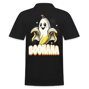 Lustiges Bananen Gespenst Geister Boonana - Männer Poloshirt - Schwarz - Hinten - Kai (181cm)