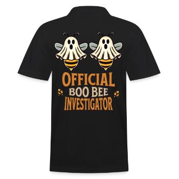 offizieOfficial Bee Examiner Humor Saying - Men's Polo Shirt - black - Back - Kai (181cm)