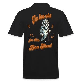 Old Ghost Funny Saying Design - Men's Polo Shirt - black - Back - Kai (181cm)