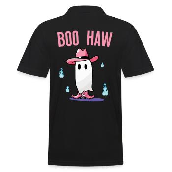 Cute Cowboy Ghost Says Boo Haw - Men's Polo Shirt - black - Back - Kai (181cm)