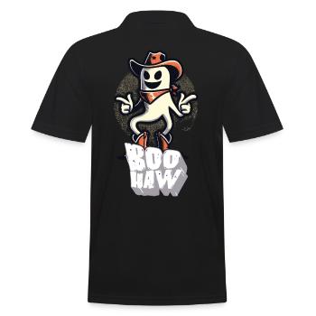 Cool Cowboy Ghost Says Boo Haw - Men's Polo Shirt - black - Back - Kai (181cm)