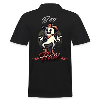 Funny Cowboy Ghost Says Boo Haw - Men's Polo Shirt - black - Back - Kai (181cm)