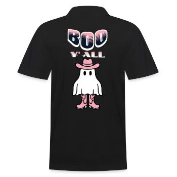 Boo y’all Cowboy Fille Fantômes Bonne humeur Rétro - Polo Homme - noir - Dos - Kai (181cm)