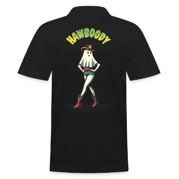 Cowboy Girl Ghost Funny Hawboody Saying - Men's Polo Shirt - black - Back - Kai (181cm)