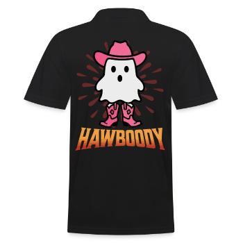 Cowboy Ghosts Greeting Funny Hawboody - Men's Polo Shirt - black - Back - Kai (181cm)