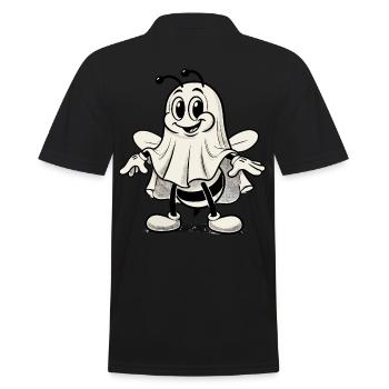 aFunny Bee Ghost Cute Ghost Bee - Men's Polo Shirt - black - Back - Kai (181cm)