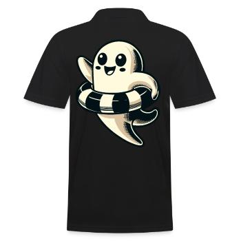 Sommer Halloween Lustiger Retro Vintage Style - Männer Poloshirt - Schwarz - Hinten - Kai (181cm)