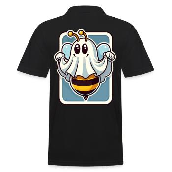 Funny Bee Ghost Cute Ghost Bee - Men's Polo Shirt - black - Back - Kai (181cm)