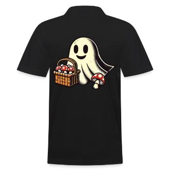 unheMushroom Picker Ghost Ghostly Mushroom Lover - Men's Polo Shirt - black - Back - Kai (181cm)