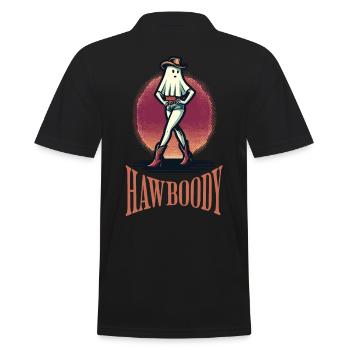 cowboy fille fantôme drôle disant HawBoody - Polo Homme - noir - Dos - Kai (181cm)