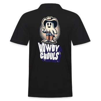 Funny Cowboy Ghost Greeting Ghosts Girls - Men's Polo Shirt - black - Back - Kai (181cm)