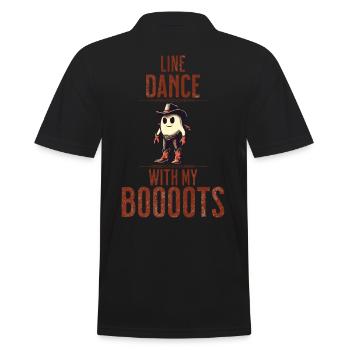 Cowboy Mit Boots Line Dance Gespenst Vintage Retro - Männer Poloshirt - Schwarz - Hinten - Kai (181cm)